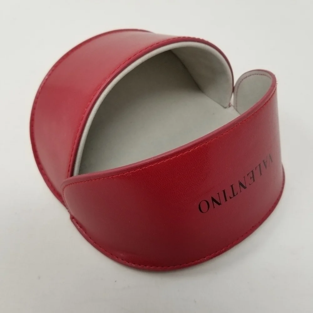 Valentino Leather Sun Glass Eye Glasses Spectacle Case Red Unisex